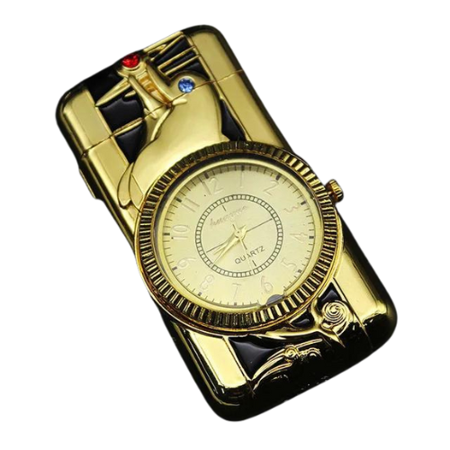 Jet Lighter With Clock